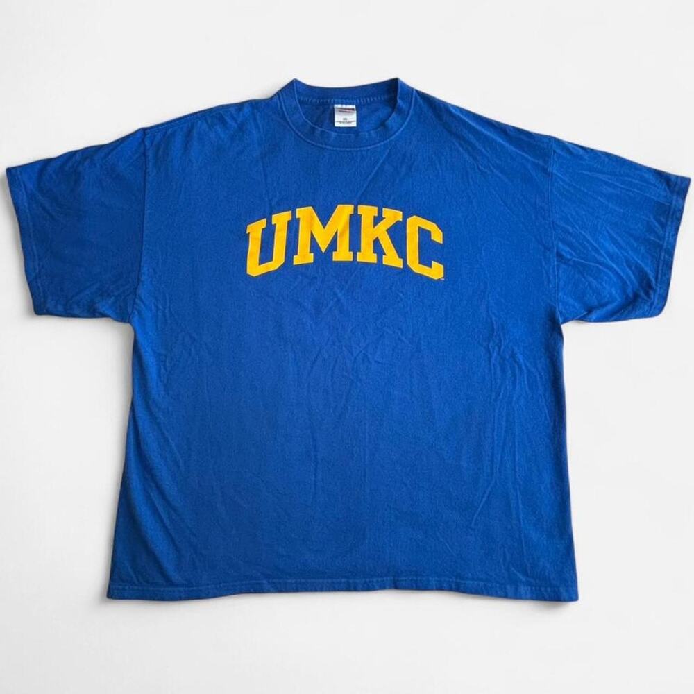 Soffe 2XL Unisex T-Shirt Cotton Blue Yellow Crew Neck Casual